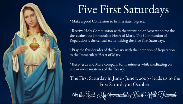 The Five First Saturdays Devotion: June 1 – October 5